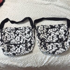 Two identical Disney Parks Mickey Mouse Satchel Purse With Adjustable Straps